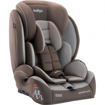 Автокресло INDIGO WINNER ISOFIX (бежевый-коричневый )