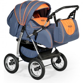 Коляска-трансформер INDIGO MAXIMO ma 07 (тем.графит+оранж)