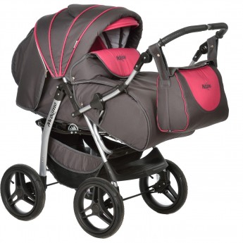 Коляска-трансформер INDIGO MAXIMO ma 14 (тем.графит+малина)